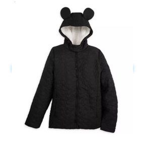 Disney Mickey Mouse Ears Quilted Fleece Lined Zip Up Jacket